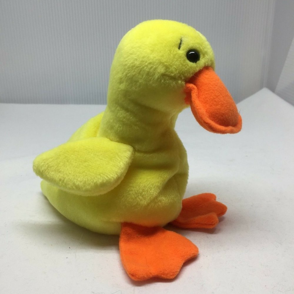 Ty Beanie Baby Quackers Duck Plush Stuffed Animal Retired W Tag April 19 1994